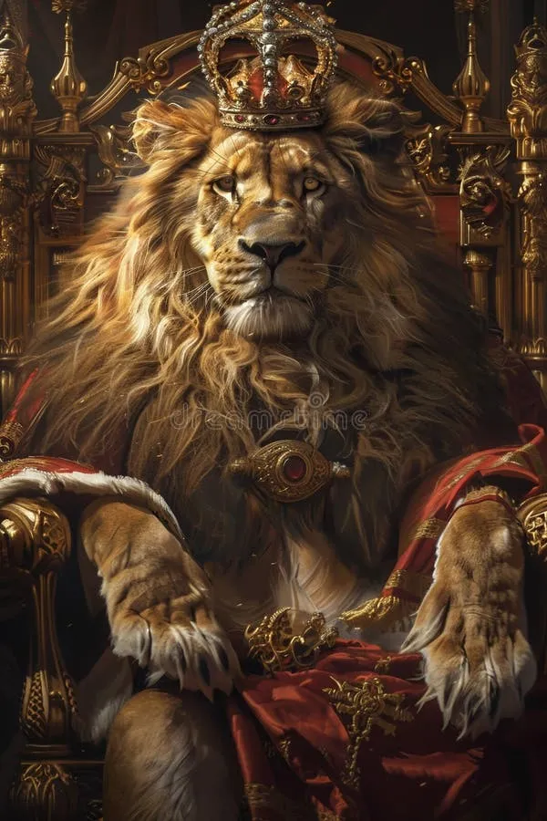百家乐王者狮王宝座油画